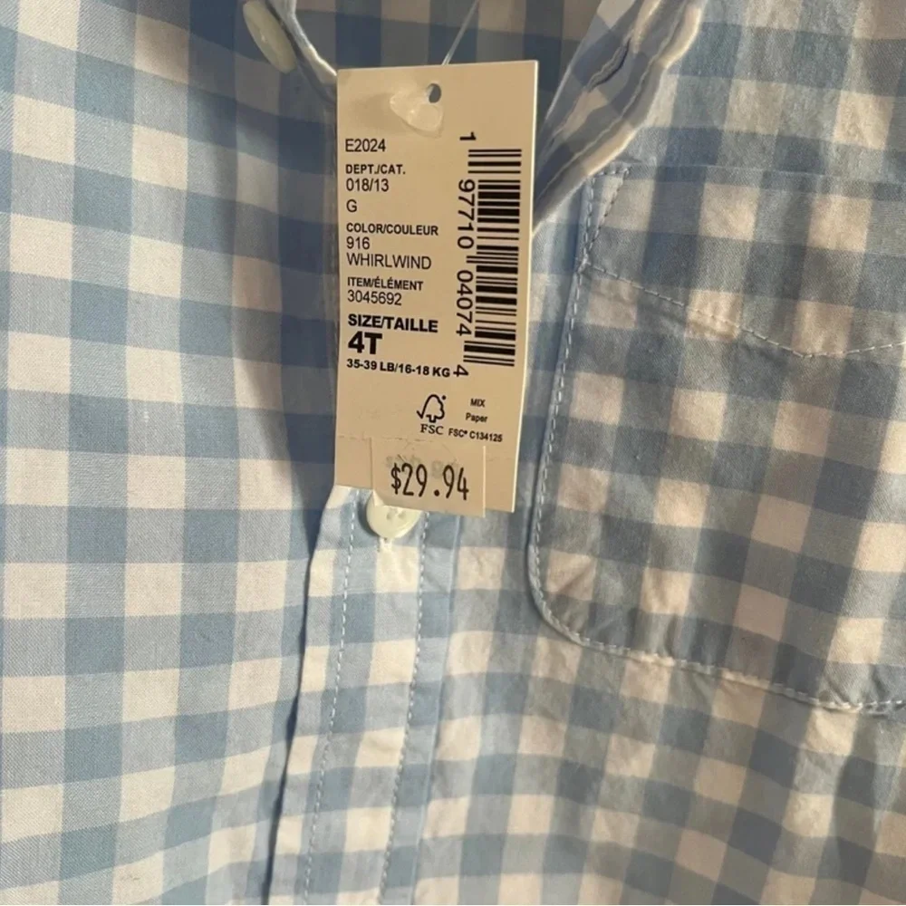 Light Blue Button-Down Shirt – Toddler Boys 4T – NWT – The Children’s Place